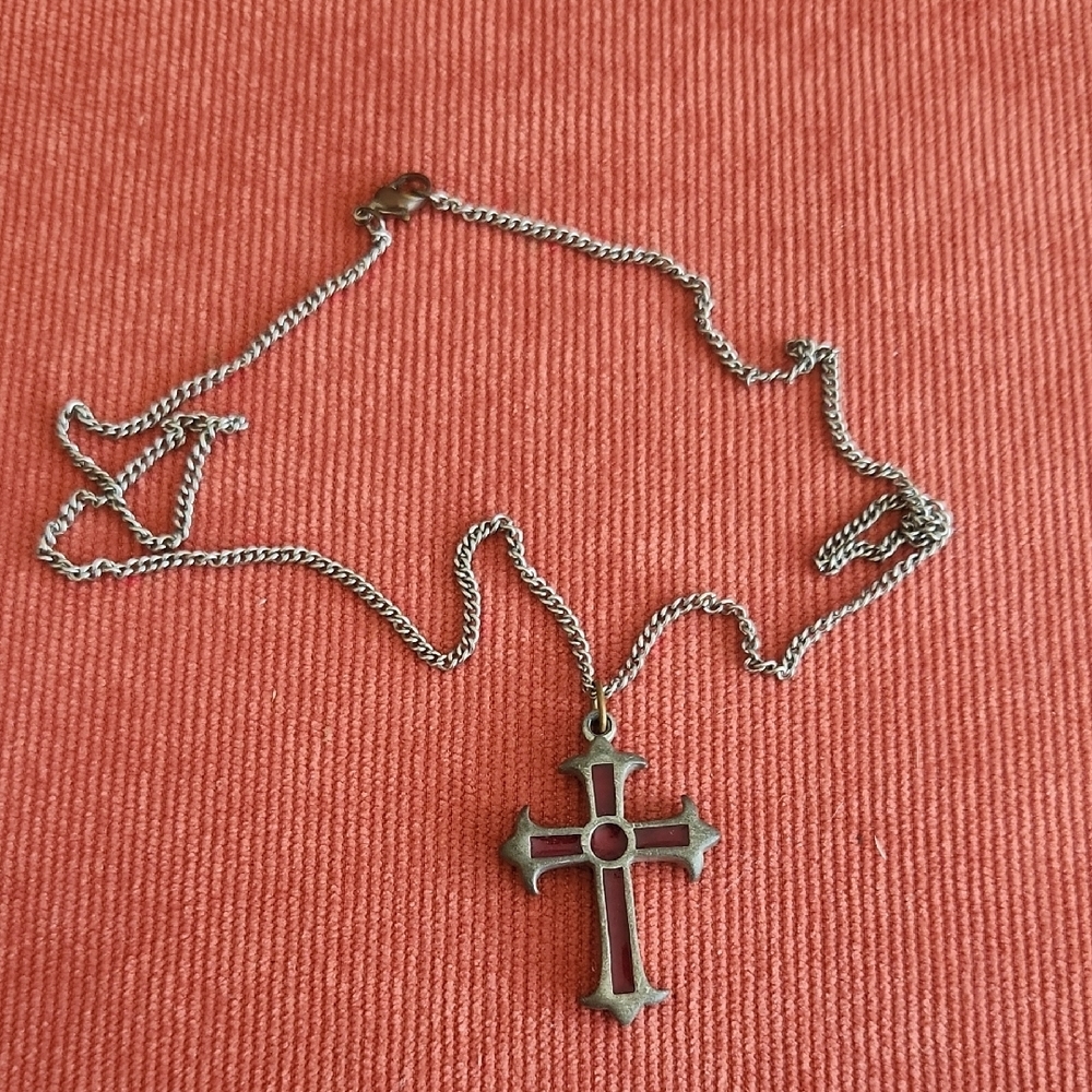 Silver Cross Pendant Necklace